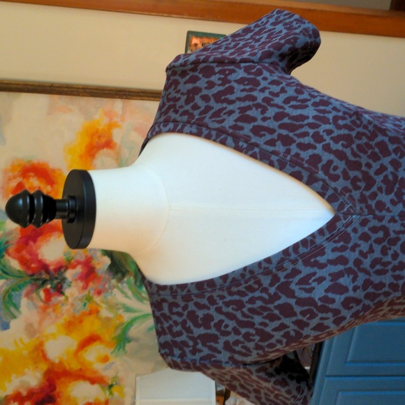 Handmade Grey and Burgundy Leopard Dress Small - Picture 4 of 5